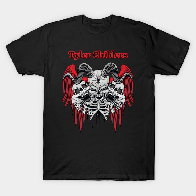 Five Skulls and Wings Tyler Childers T-Shirt by Ohaiyou